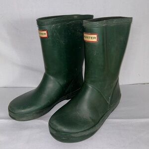 Hunter Boots Original Kids First Classic Pull On Calf Height Rubber Lined Boots